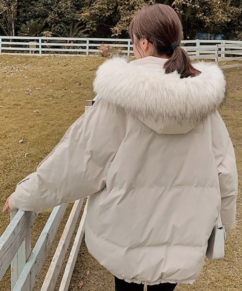 Miniministore(ミニミニストア)の「ダウンコート フードエコダウンジャケット(ブルゾン・レディース・ブラック/ミント/アイボリー・XL/L)」の15枚目の写真