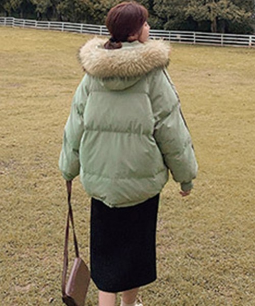 Miniministore(ミニミニストア)の「ダウンコート フードエコダウンジャケット(ブルゾン・レディース・ブラック/ミント/アイボリー・XL/L)」の19枚目の写真