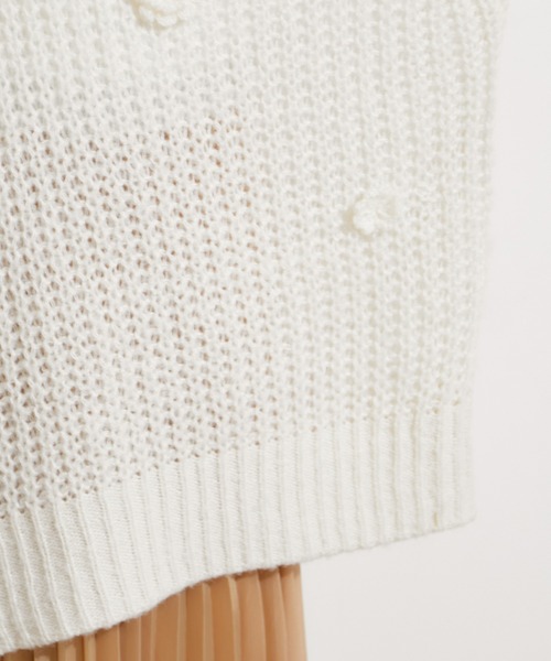 VIS(ビス)の「お花ぽんぽんシアーニット(ニット/セーター・レディース・ピンク系その他2/オフホワイト・FREE)」の11枚目の写真