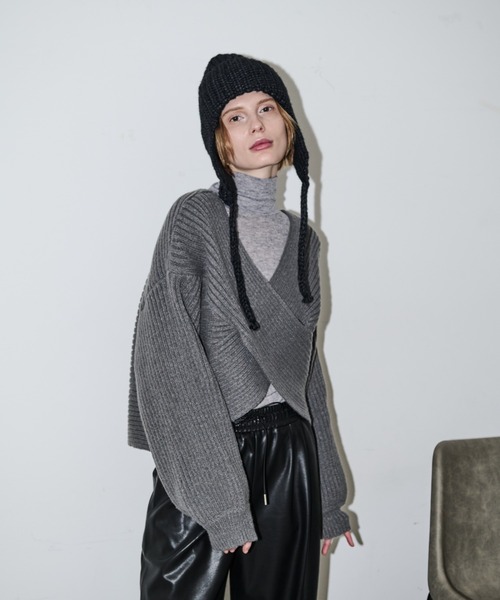 AIC.(エーアイシー)の「ウール混フライトニットキャップ(ニットキャップ/ビーニー・レディース・ブラック/ベージュ・FREE)」の8枚目の写真