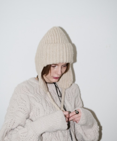AIC.(エーアイシー)の「ウール混フライトニットキャップ(ニットキャップ/ビーニー・レディース・ブラック/ベージュ・FREE)」の14枚目の写真
