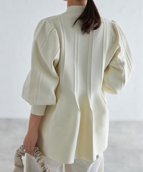 each（イーチ）の「パフスリーブペプラムニットプルオーバー（その他トップス・レディース・ブラック/アイボリー/グレー・FREE）」の13枚目の写真