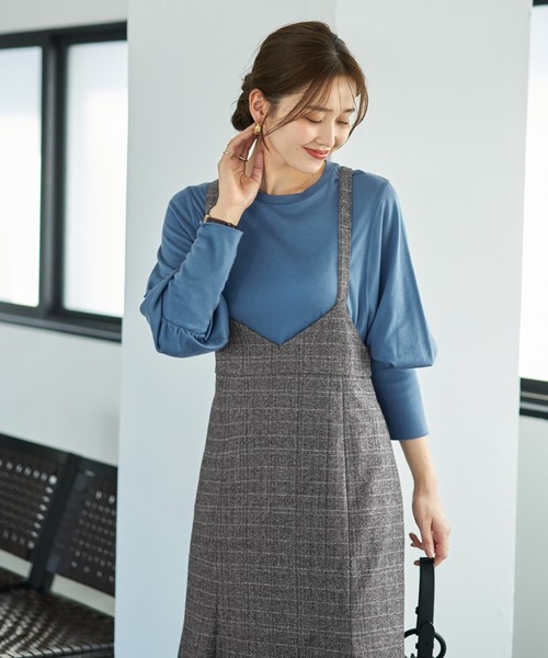 STYLE DELI（スタイルデリ）の「へリンボーンマーメイドジャンバースカート（ジャンパースカート・レディース・ブラウン系その他/グレー系その他・FREE）」の15枚目の写真