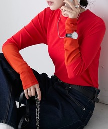 BONLECILL | シアーリブ配色スリーブプルオーバー/インナー(Tシャツ/カットソー)