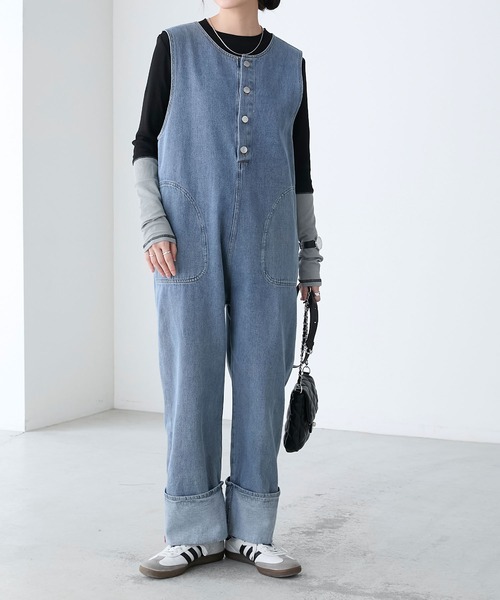 BONLECILL（ボンルシール）の「シアーリブ配色スリーブプルオーバー/インナー（Tシャツ/カットソー・レディース・グレー/オフホワイト/ブラック/グリーン/ピンク/レッド/グレイッシュベージュ/グレー系/ブラウン・FREE）」の15枚目の写真