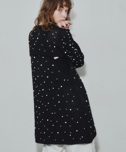 J1U by LA BELLE ETUDE（ジユウバイラベルエチュード）の「メニーパールニットボレロ（カーディガン/ボレロ・レディース・ホワイト/ブラック/ライトパープル・FREE）」の19枚目の写真