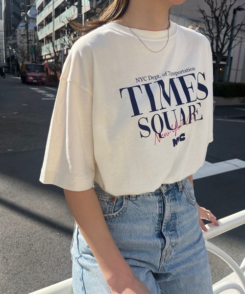 GOOD ROCK SPEED（グッドロックスピード）の「☆【GOOD ROCK SPEED/グッドロックスピード】別注 NYC TIMES SQUARE Tee（Tシャツ/カットソー・レディース・ブラック/オフホワイト・FREE）」の6枚目の写真