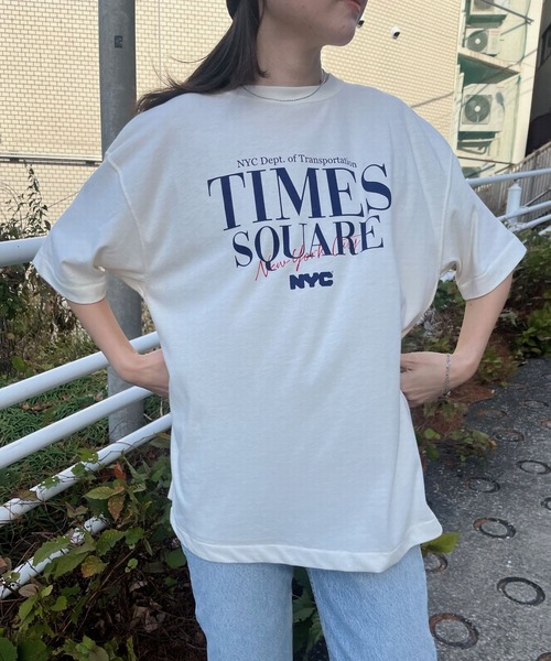 GOOD ROCK SPEED（グッドロックスピード）の「☆【GOOD ROCK SPEED/グッドロックスピード】別注 NYC TIMES SQUARE Tee（Tシャツ/カットソー・レディース・ブラック/オフホワイト・FREE）」の3枚目の写真