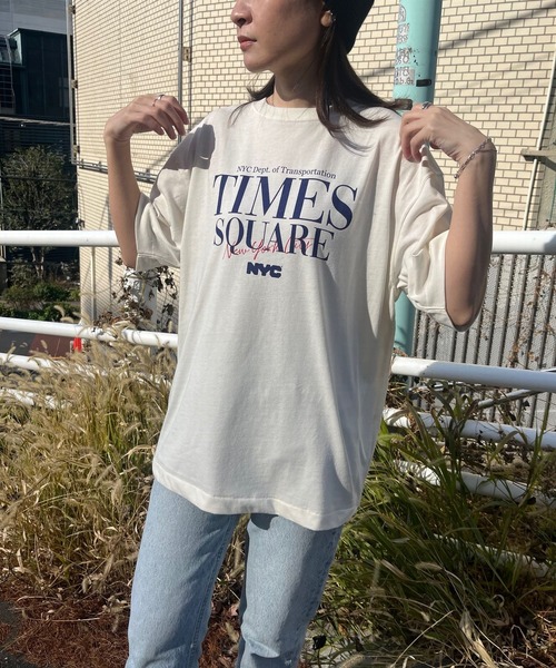 GOOD ROCK SPEED（グッドロックスピード）の「☆【GOOD ROCK SPEED/グッドロックスピード】別注 NYC TIMES SQUARE Tee（Tシャツ/カットソー・レディース・ブラック/オフホワイト・FREE）」の7枚目の写真