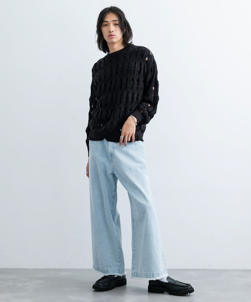 JUNRED（ジュンレッド）の「3DクレーターニットPO（ニット/セーター・メンズ・キャメル/ブラック・L/M）」の7枚目の写真