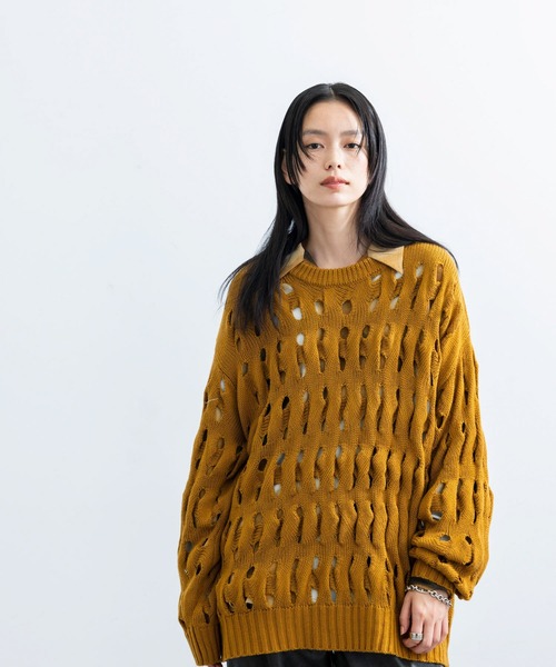 JUNRED（ジュンレッド）の「3DクレーターニットPO（ニット/セーター・メンズ・キャメル/ブラック・L/M）」の13枚目の写真