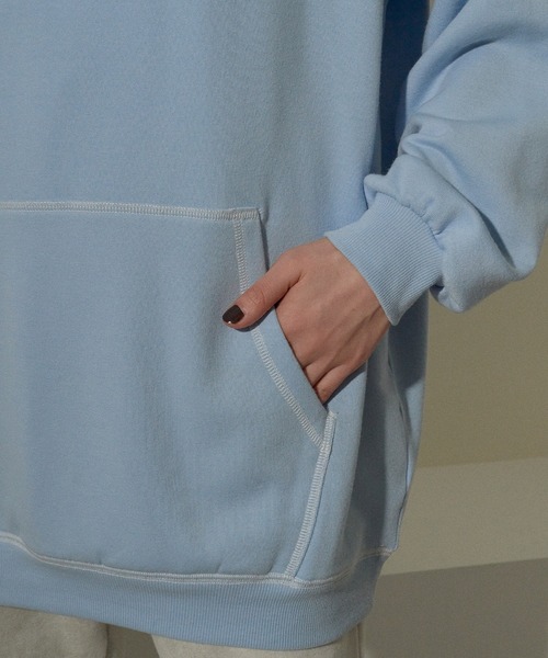 ECRIRE(エクリール)の「配色ステッチチュニックパーカー(パーカー・レディース・ブラック/オフホワイト/サックスブルー・M/L)」の15枚目の写真