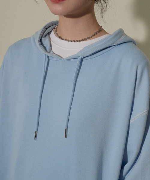 ECRIRE(エクリール)の「配色ステッチチュニックパーカー(パーカー・レディース・ブラック/オフホワイト/サックスブルー・M/L)」の16枚目の写真