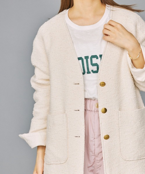 BABYLONE（バビロン）の「ツイードノーカラージャケット（ノーカラー