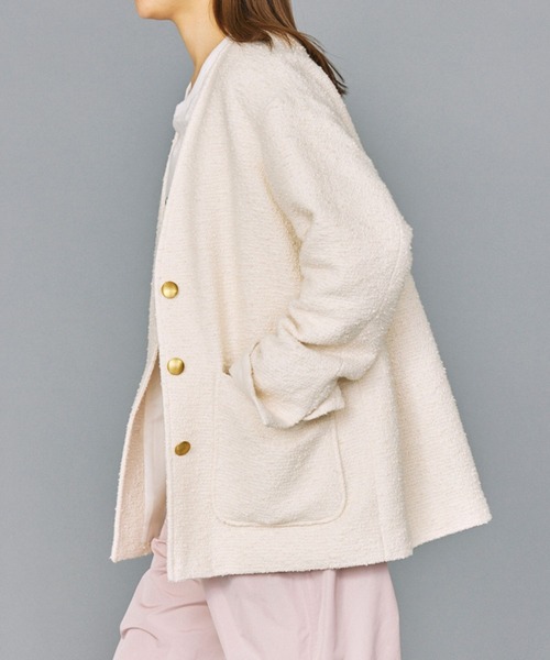 BABYLONE（バビロン）の「ツイードノーカラージャケット（ノーカラー