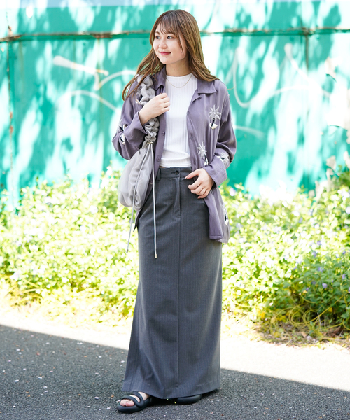 JOINT WORKS(ジョイントワークス)の「ピンストスラックスマキシスカート(スカート・レディース・ネイビー/グレー・SMALL/MEDIUM)」の7枚目の写真