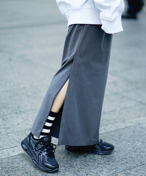 JOINT WORKS(ジョイントワークス)の「ピンストスラックスマキシスカート(スカート・レディース・ネイビー/グレー・SMALL/MEDIUM)」の12枚目の写真