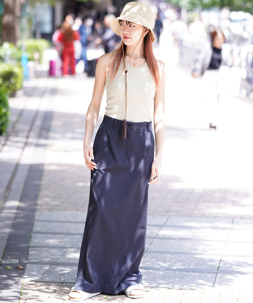 JOINT WORKS(ジョイントワークス)の「ピンストスラックスマキシスカート(スカート・レディース・ネイビー/グレー・SMALL/MEDIUM)」の17枚目の写真