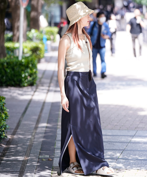 JOINT WORKS(ジョイントワークス)の「ピンストスラックスマキシスカート(スカート・レディース・ネイビー/グレー・SMALL/MEDIUM)」の19枚目の写真