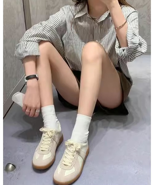 SHEPP（シープ）の「ジャーマントレーナー スニーカー（スニーカー・レディース・ブラック/ホワイト・36/38/40）」の10枚目の写真