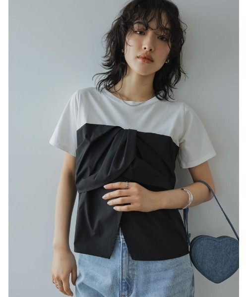 eimy istoire ビスチェドッキングTシャツ Re:EDIT（リエディ）の「[2024SS COLLECTION]ビスチェドッキング