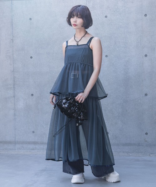 PAGEBOY（ページボーイ）の「チュールオーバーキャミワンピース