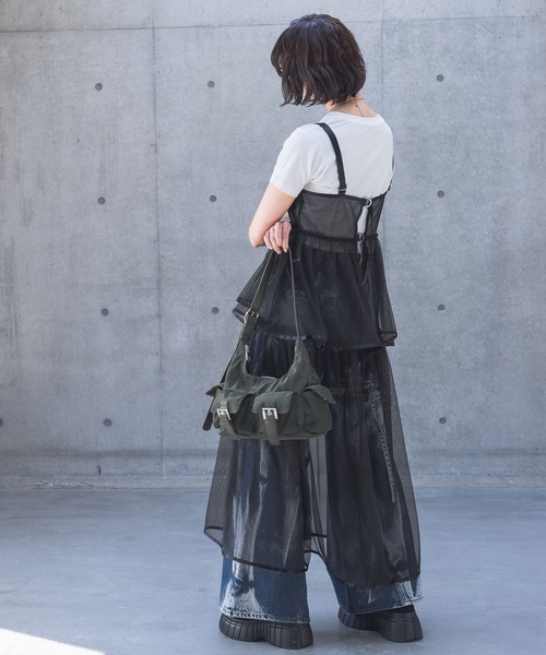 PAGEBOY（ページボーイ）の「チュールオーバーキャミワンピース（ワンピース・レディース・ブラック/ネイビー/アイボリー・FREE）」の21枚目の写真