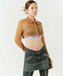 atmos pink | atmos pink レース付き デニム ミニスカート(デニムスカート)