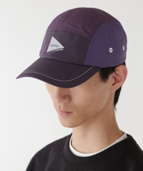 グラミチ × アンドワンダー 帽子 パッチワークウィンドキャップ and wander (アンドワンダー) × gramicci PATCHWORK WIND CAP