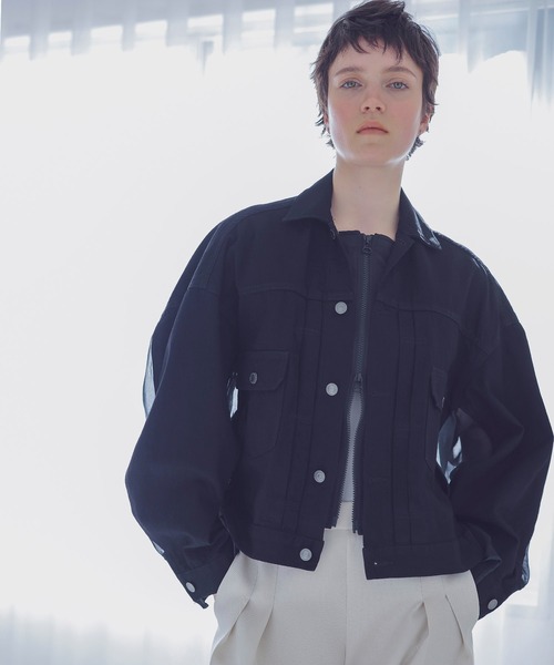 STUMBLY / denim organdy combination jacket(デニムオーガンジーコンビネーションジャケット)