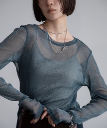 VACANCY（ヴァカンシー）の「ラメクルーシアートップス/シアーインナー/新色追加（Tシャツ/カットソー）」