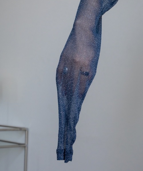 超美品 Rene ルネ ロゴ入り シアートップス ネイビー 34 7号
