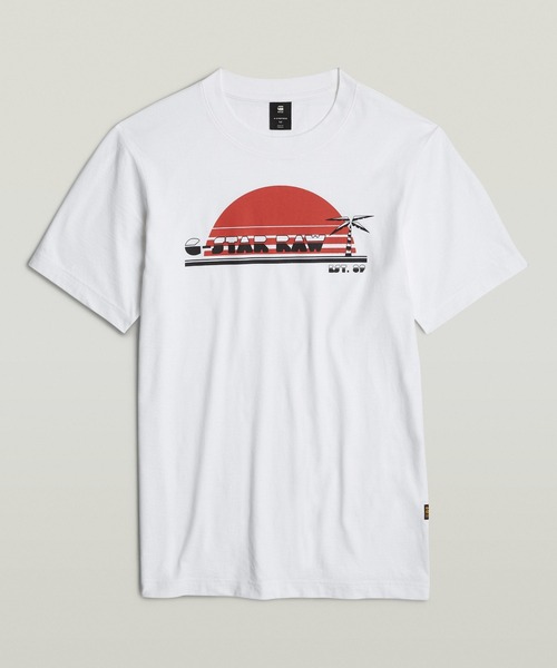 G-STAR（ジースター）の「SUNRISE SLIM T-SHIRT/グラフィックプリントT（Tシャツ/カットソー・メンズ・ライトブルー/ホワイト/イエロー系その他・SMALL/MEDIUM/LARGE/X-SMALL/X-LARGE）」の10枚目の写真