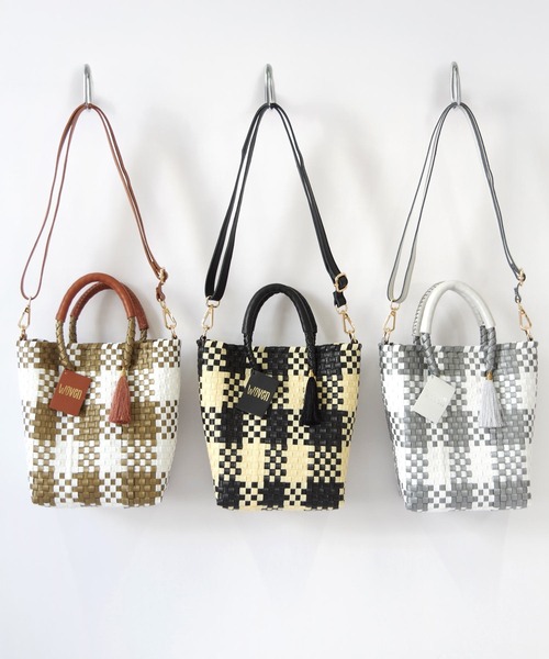 WOVEN(ウーヴン)の「WOVEN (ウーヴン) / メキシコ製 2WAY ミニバッグ メルカドバッグ かごバッグ ショルダーバッグ(かごバッグ・レディース・ブラック系その他/ブルー系その他/ブラック×ベージュ/ブラック系その他2/シルバー/ゴールド・FREE)」の8枚目の写真