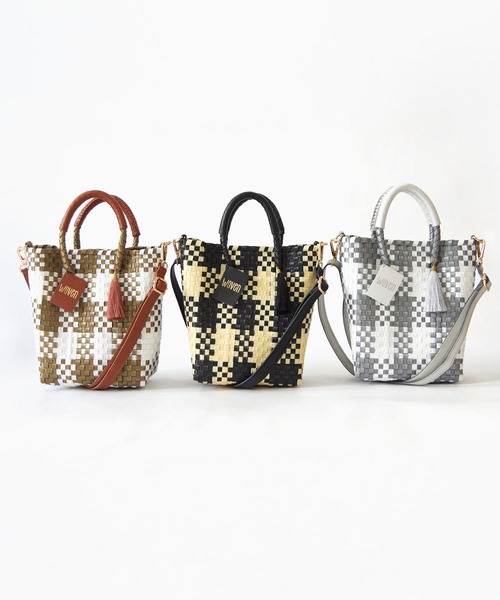 WOVEN(ウーヴン)の「WOVEN (ウーヴン) / メキシコ製 2WAY ミニバッグ メルカドバッグ かごバッグ ショルダーバッグ(かごバッグ・レディース・ブラック系その他/ブルー系その他/ブラック×ベージュ/ブラック系その他2/シルバー/ゴールド・FREE)」の9枚目の写真