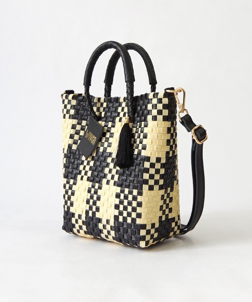 WOVEN(ウーヴン)の「WOVEN (ウーヴン) / メキシコ製 2WAY ミニバッグ メルカドバッグ かごバッグ ショルダーバッグ(かごバッグ・レディース・ブラック系その他/ブルー系その他/ブラック×ベージュ/ブラック系その他2/シルバー/ゴールド・FREE)」の10枚目の写真