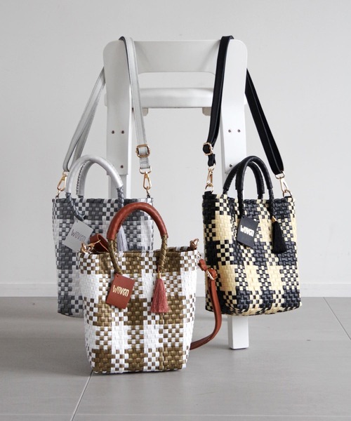 WOVEN(ウーヴン)の「WOVEN (ウーヴン) / メキシコ製 2WAY ミニバッグ メルカドバッグ かごバッグ ショルダーバッグ(かごバッグ・レディース・ブラック系その他/ブルー系その他/ブラック×ベージュ/ブラック系その他2/シルバー/ゴールド・FREE)」の19枚目の写真