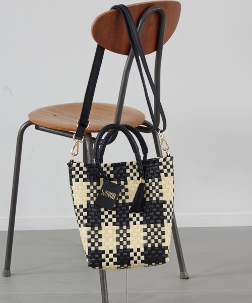 WOVEN(ウーヴン)の「WOVEN (ウーヴン) / メキシコ製 2WAY ミニバッグ メルカドバッグ かごバッグ ショルダーバッグ(かごバッグ・レディース・ブラック系その他/ブルー系その他/ブラック×ベージュ/ブラック系その他2/シルバー/ゴールド・FREE)」の22枚目の写真
