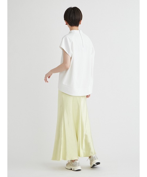 emmi（エミ）の「サテンナロースカート（スカート・レディース・ネイビー/ライトグレー/イエロー・1/0）」の12枚目の写真