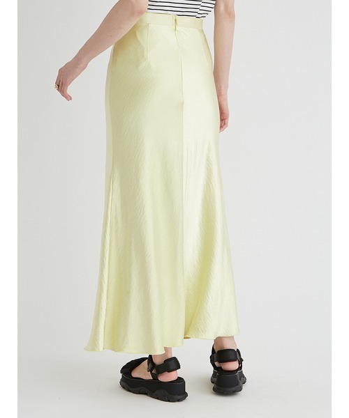 emmi（エミ）の「サテンナロースカート（スカート・レディース・ネイビー/ライトグレー/イエロー・1/0）」の7枚目の写真