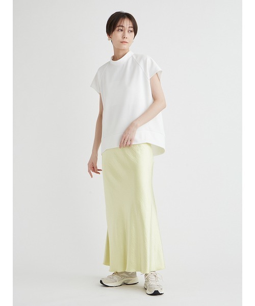 emmi（エミ）の「サテンナロースカート（スカート・レディース・ネイビー/ライトグレー/イエロー・1/0）」の11枚目の写真