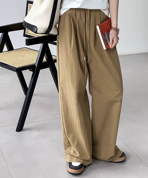 aimoha（アイモハ）の「シンプルワイドパンツ（その他パンツ・レディース・チョコ/ブラック/オフホワイト・MEDIUM/LARGE/SMALL）」の3枚目の写真