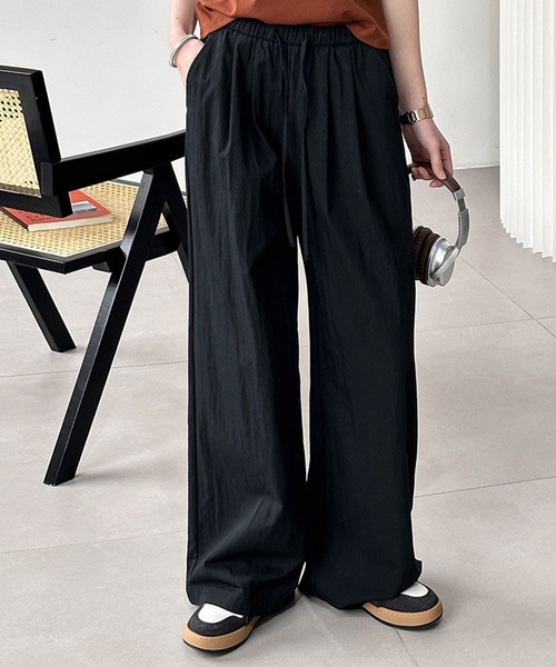 aimoha（アイモハ）の「シンプルワイドパンツ（その他パンツ・レディース・チョコ/ブラック/オフホワイト・MEDIUM/LARGE/SMALL）」の2枚目の写真