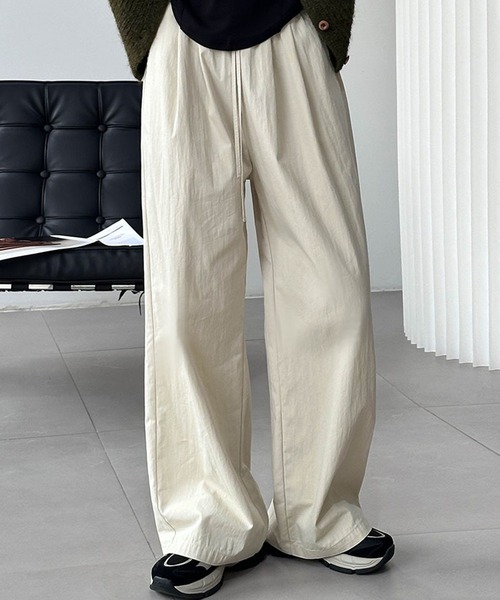 aimoha（アイモハ）の「シンプルワイドパンツ（その他パンツ・レディース・チョコ/ブラック/オフホワイト・MEDIUM/LARGE/SMALL）」の5枚目の写真