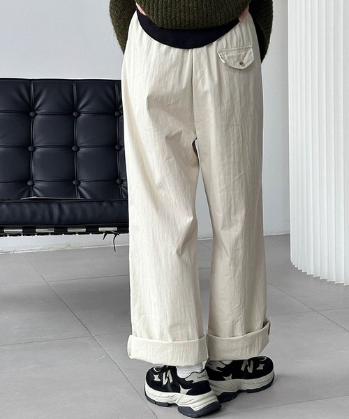 aimoha（アイモハ）の「シンプルワイドパンツ（その他パンツ・レディース・チョコ/ブラック/オフホワイト・MEDIUM/LARGE/SMALL）」の6枚目の写真