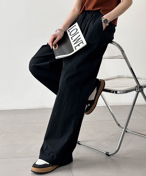 aimoha（アイモハ）の「シンプルワイドパンツ（その他パンツ・レディース・チョコ/ブラック/オフホワイト・MEDIUM/LARGE/SMALL）」の9枚目の写真