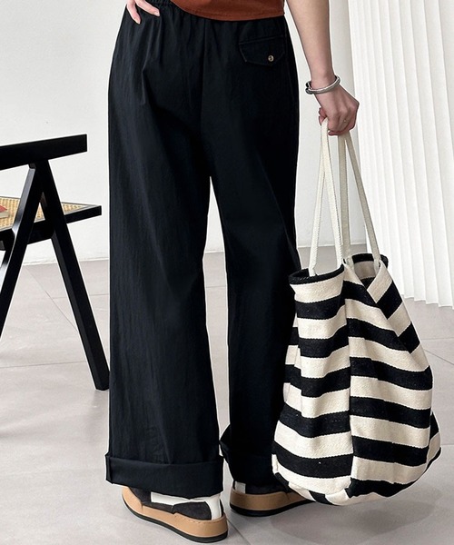 aimoha（アイモハ）の「シンプルワイドパンツ（その他パンツ・レディース・チョコ/ブラック/オフホワイト・MEDIUM/LARGE/SMALL）」の11枚目の写真