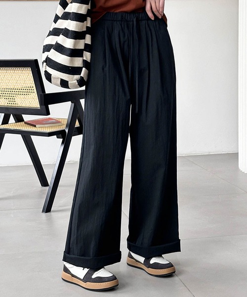 aimoha（アイモハ）の「シンプルワイドパンツ（その他パンツ・レディース・チョコ/ブラック/オフホワイト・MEDIUM/LARGE/SMALL）」の12枚目の写真