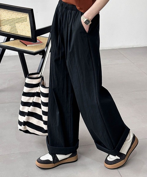 aimoha（アイモハ）の「シンプルワイドパンツ（その他パンツ・レディース・チョコ/ブラック/オフホワイト・MEDIUM/LARGE/SMALL）」の13枚目の写真