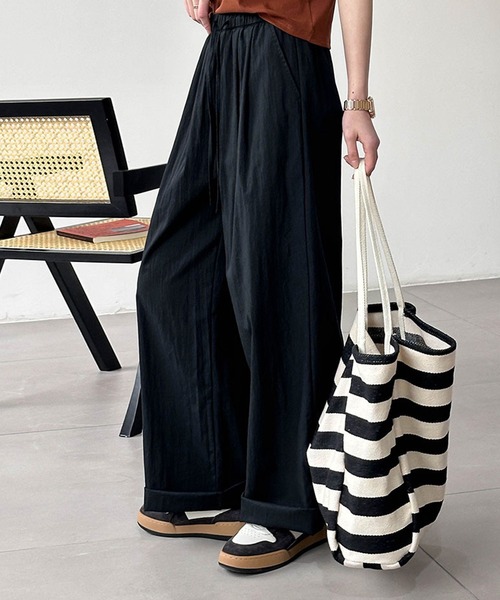 aimoha（アイモハ）の「シンプルワイドパンツ（その他パンツ・レディース・チョコ/ブラック/オフホワイト・MEDIUM/LARGE/SMALL）」の14枚目の写真